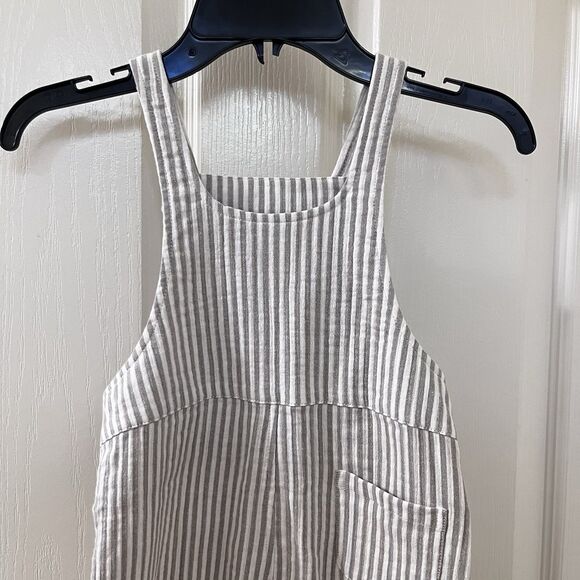 Rylee + Cru Olive Striped Cotton Baby Overalls Size 2-3 years - Picture 11 of 14